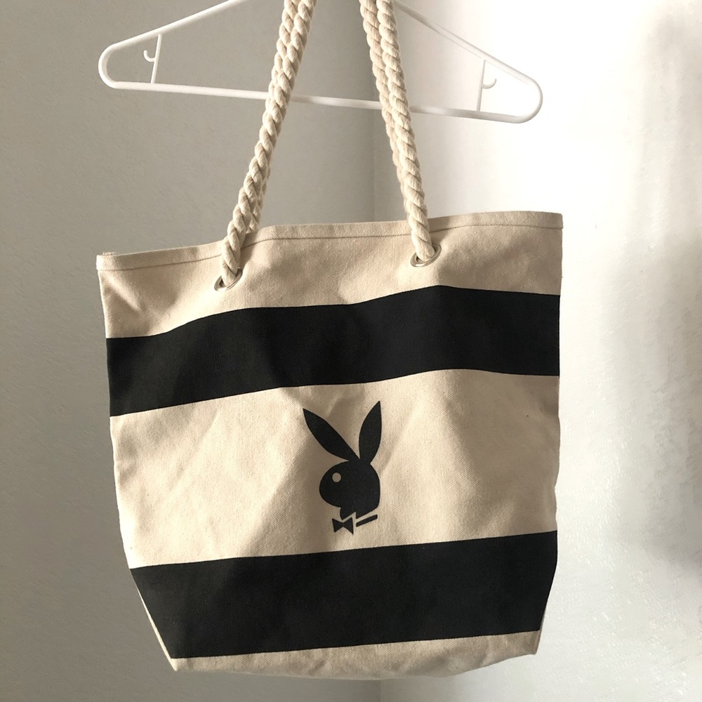 Striped tote bag